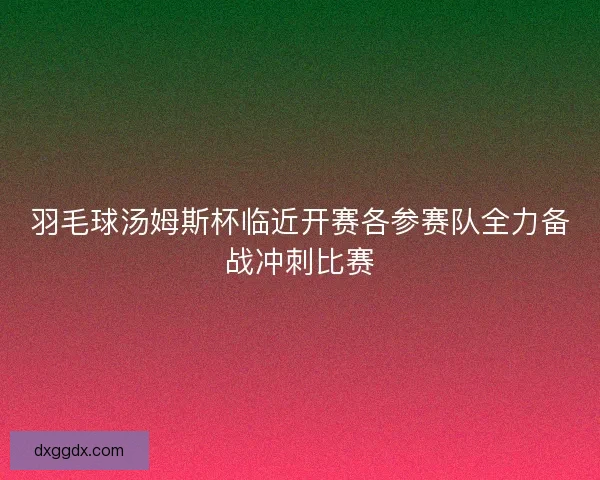 羽毛球汤姆斯杯临近开赛各参赛队全力备战冲刺比赛