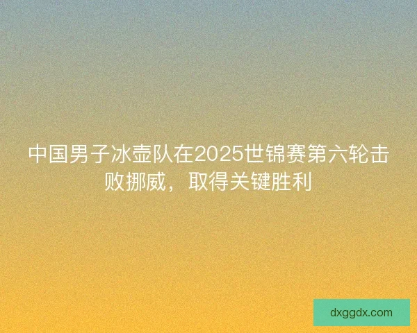 中国男子冰壶队在2025世锦赛第六轮击败挪威，取得关键胜利